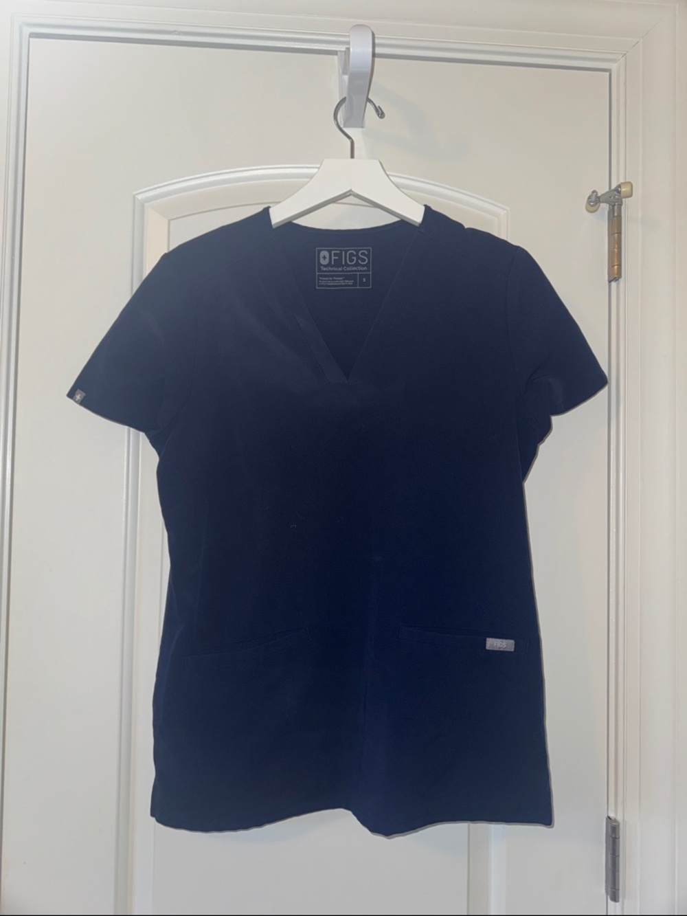 FIGS Navy Short Sleeve V-Neck Scrub Top
